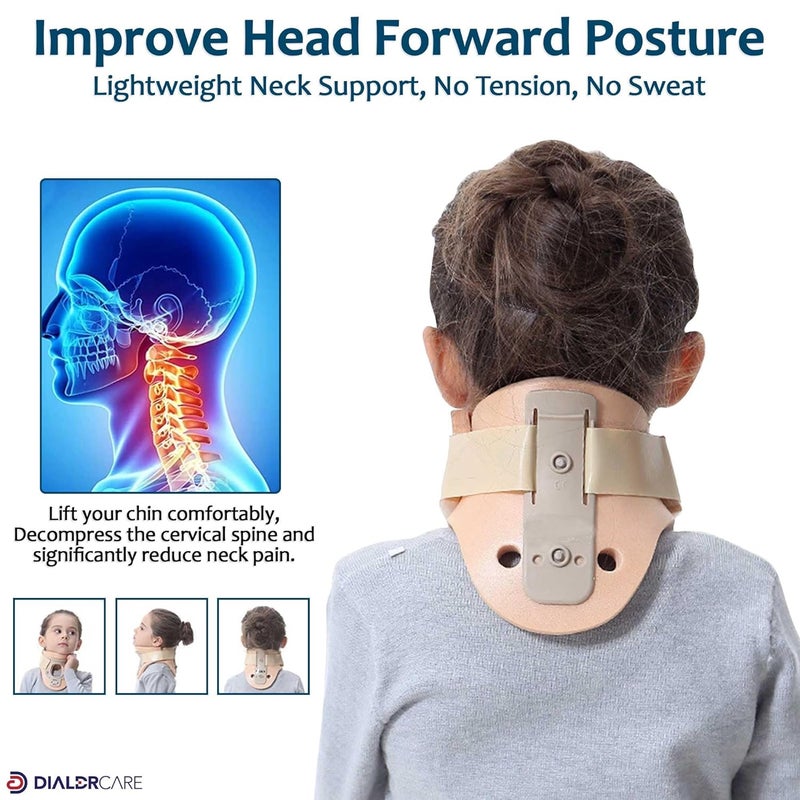 DIALDRCARE دعامة عنق من رغوة ناعمة لدعم قوي للأطفال لتمزقات العضلات، مقاس واحد - Image 5