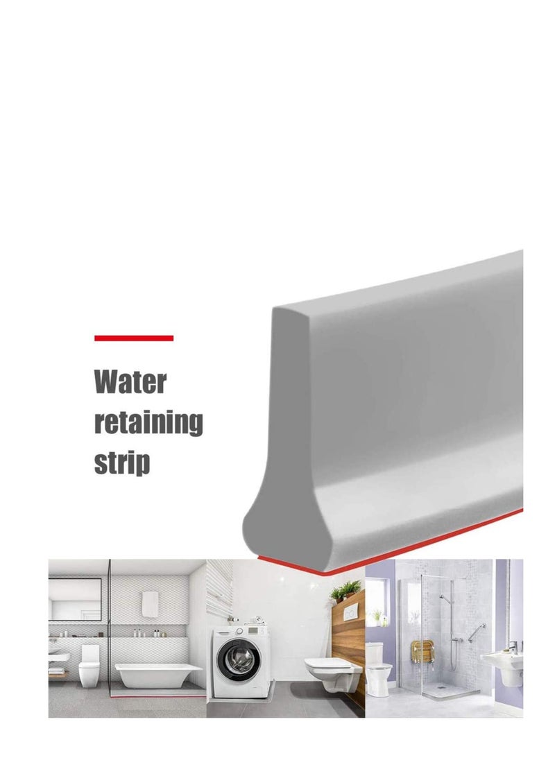 Generic - Collapsible Threshold Water Dam Self-Adhesive Shower Barrier Bathroom And Kitchen Stopper, Home Retention System Waterproof Flow Block Seal Strip 1M - Image 1