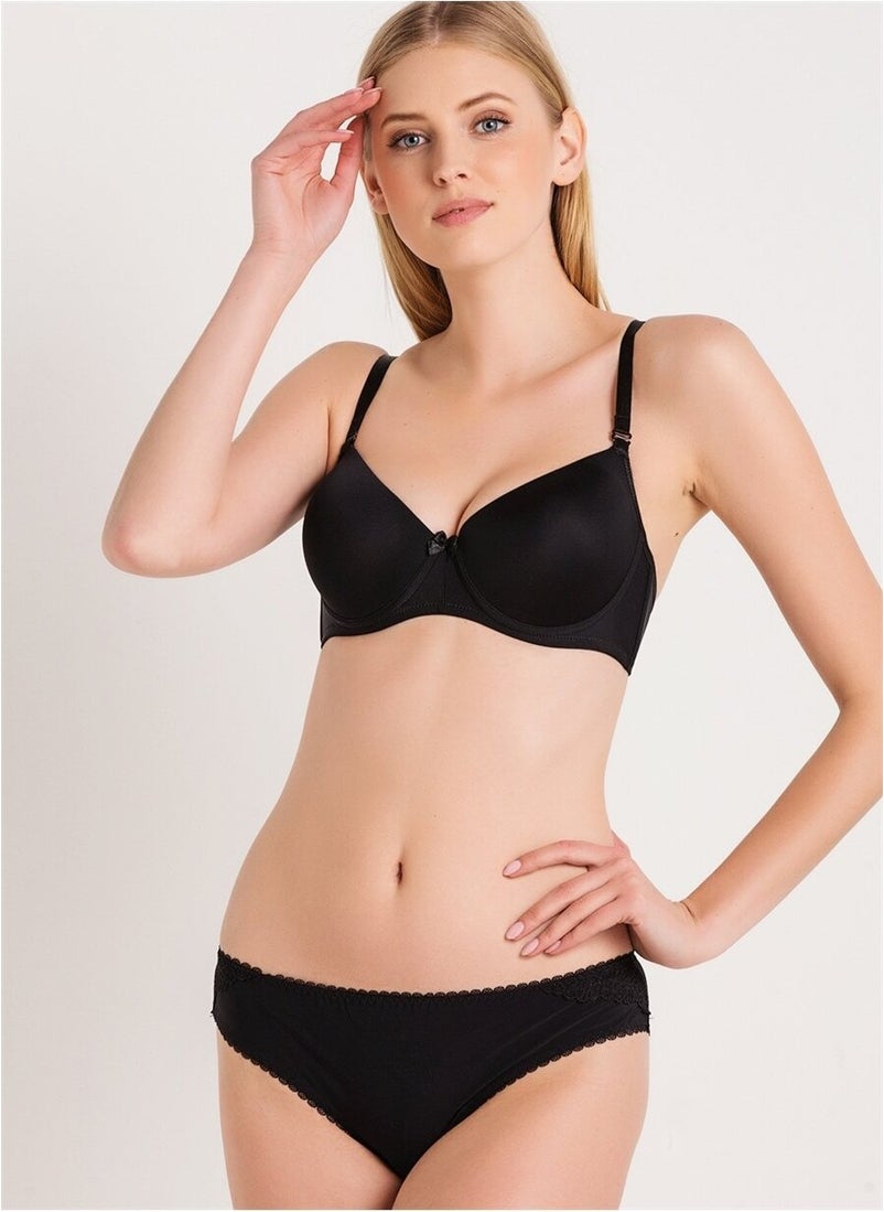 Magic Form 3045 Plain Fabric Thin Sponge Empty Cup Large Size Underwire Bra  - Image 2