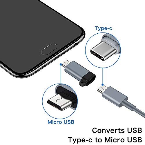 QianLink USB C to Micro USB Adapter, (4-Pack) Type C Female to Micro USB Male Convert Connector with Keychain Charge & Data Sync Compatible Samsung Galaxy S7/S7 Edge, Nexus 5/6 and Micro USB Devices(Grey) - Image 3