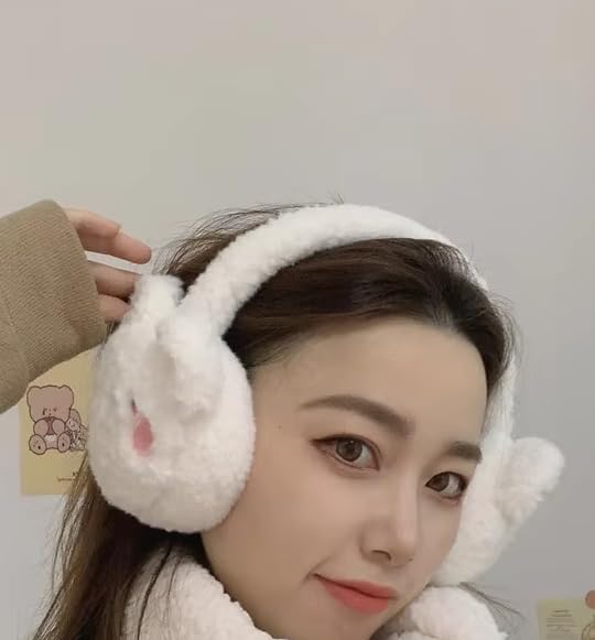 THE DDS STORE Rabbit Face 1 Cute Fluffy Ear Muff for Women Plush Earmuffs Kids Winter Earmuffs Girls Boys Cold Weather Ear Warmer (Grey) - Image 5