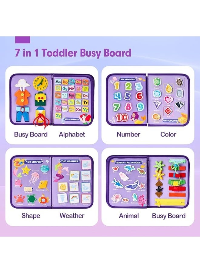 general Montessori Busy Book for Toddlers 20 in 1 Quiet Activity Book with Life Skills Cognition Sorting Kids DIY Felt Quiet Book Preschool Learning Education Toys - Image 3