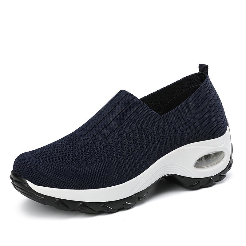Women's Breathable Walking Shoes Slip-on Casual Sports Shoes Mesh Upper Height  Increasing