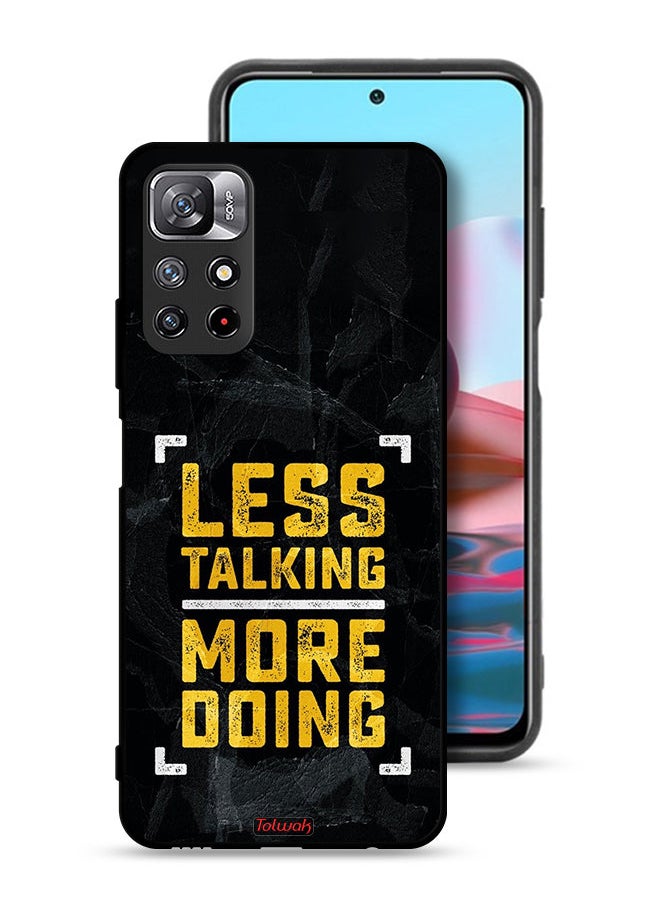 Tolwak - Xiaomi Redmi Note 11 4G Protective Case Cover Less Talking More Doing - Image 1