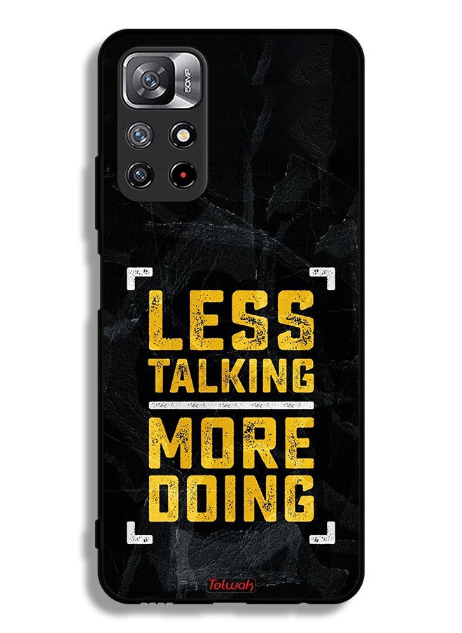 Tolwak - Xiaomi Redmi Note 11 4G Protective Case Cover Less Talking More Doing - Image 1