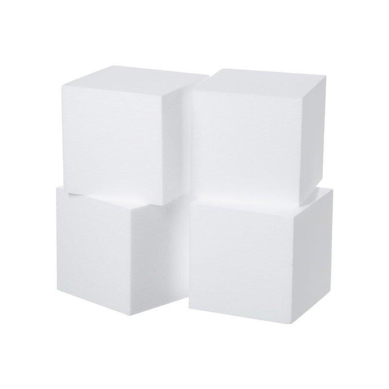 Crafare 4 Pack Craft Foam Blocks 6x6x6inch Polystyrene Brick Square for Arts School Projects Sculptures Floral Arrangements Modeling and Centerpieces - Image 3
