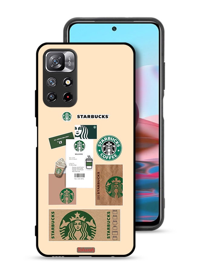 Tolwak Xiaomi Redmi Note 11S Protective Case Cover Coffee Sticker - Image 1