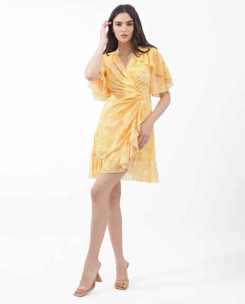 ريريزم Women's Floral Print Knee-Length Dress
