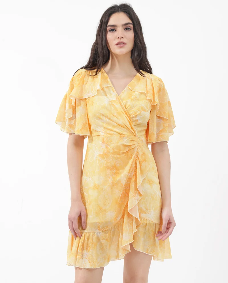 ريريزم Women's Floral Print Knee-Length Dress