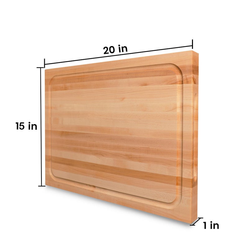 CONSDAN Hard Maple Wood Cutting Board for Kitchen, USA Grown Hardwood, 20 x 15, with Invisible Inner Handle, Prefinished with Food-Grade Oil, Suitable for Kitchen Edge Grain, 1" Thick - Image 3
