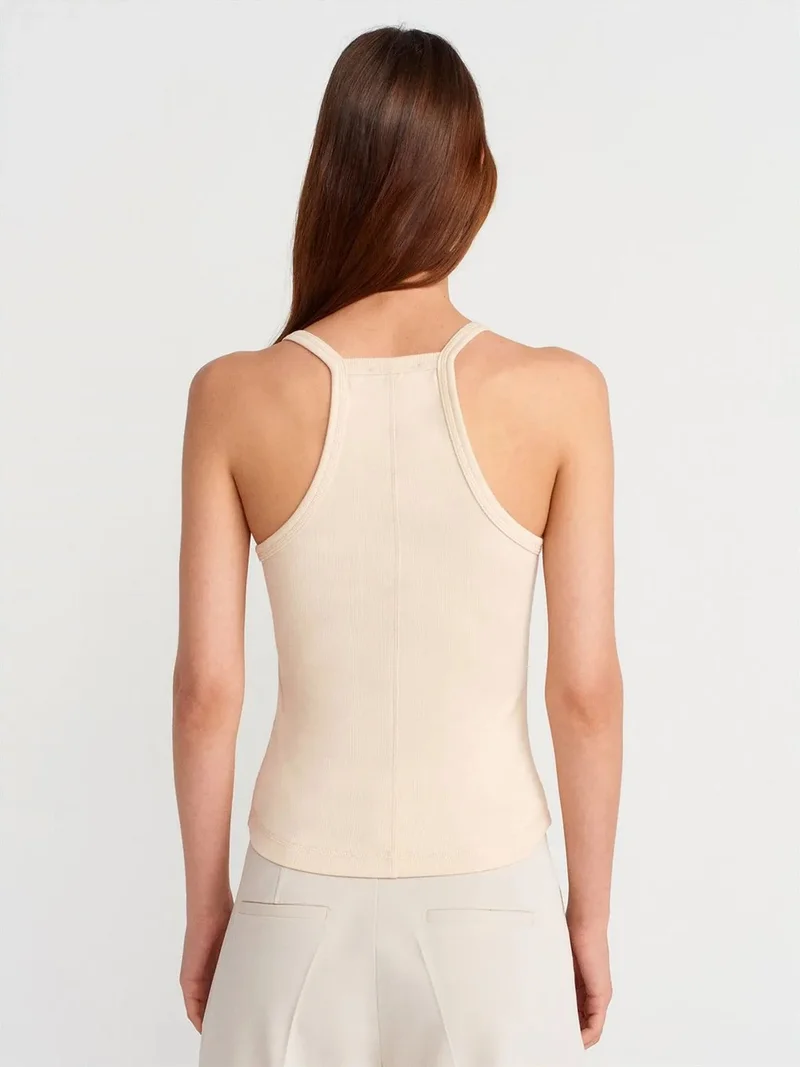 ديلفين Dilvin Slim Fit Ribbed Knit Cami Blouse