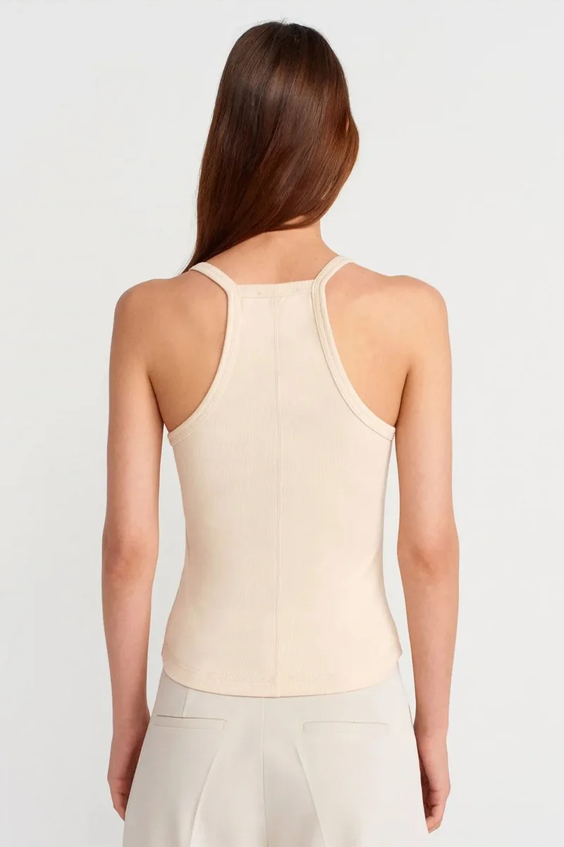 ديلفين DILVIN Slim Fit Ribbed Knit Cami Blouse