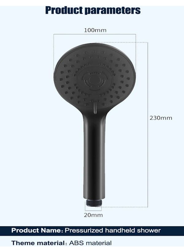 FAWER Faucet & Shower Full Black 5-Function Shower Set with Braided Hose and Adhesive Joint - 409DBY  - Image 4