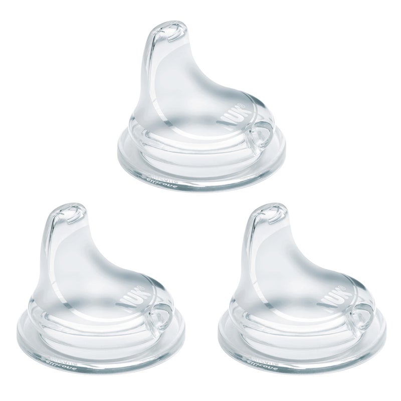NUK Replacement Silicone Spout for NUK Active and Learner Cups, Clear, Pack of 3 - Image 1