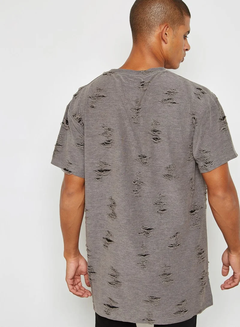 NEW LOOK Shadow Ripped T-Shirt
