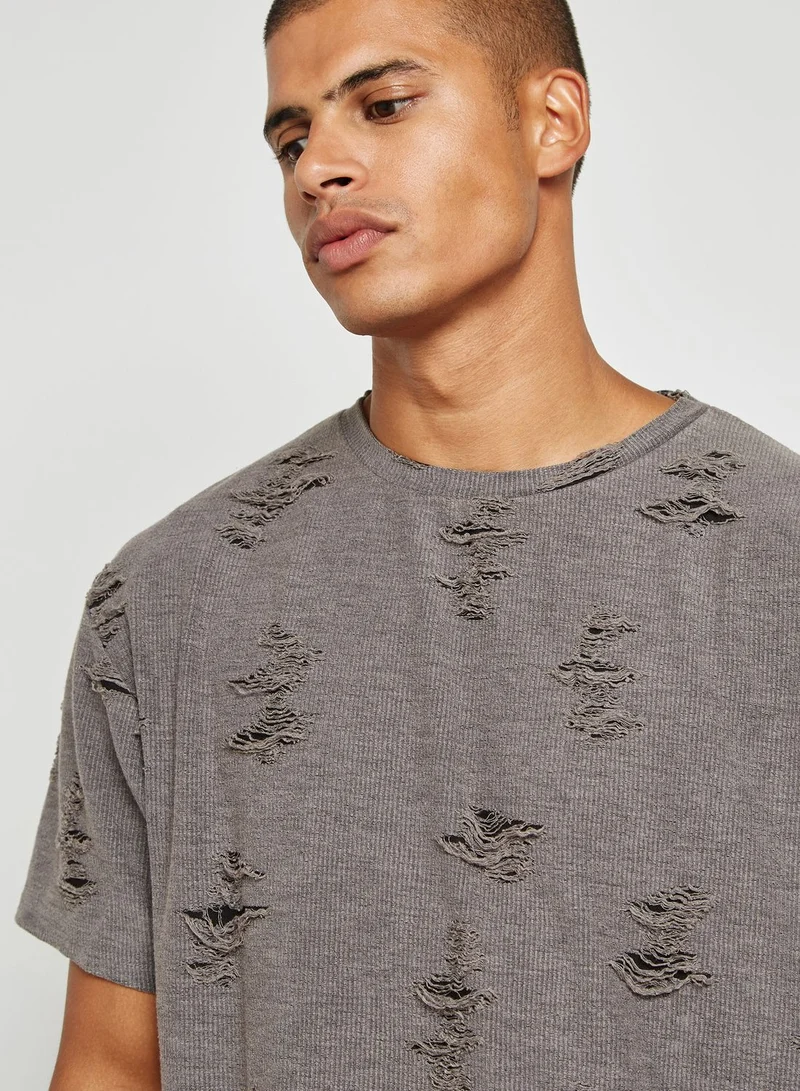 NEW LOOK Shadow Ripped T-Shirt