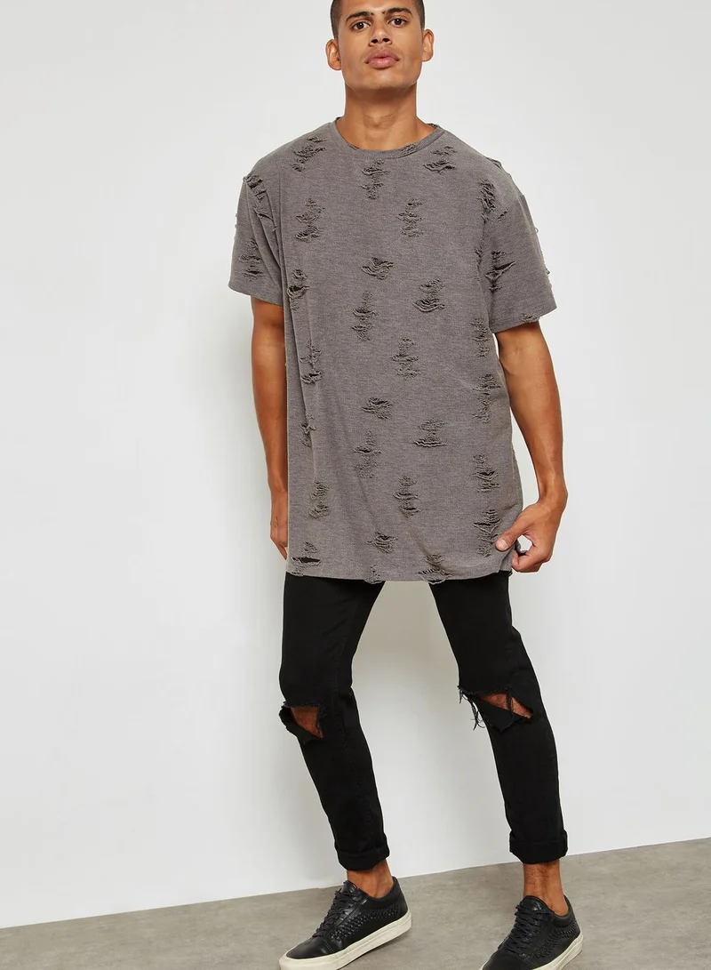 NEW LOOK Shadow Ripped T-Shirt