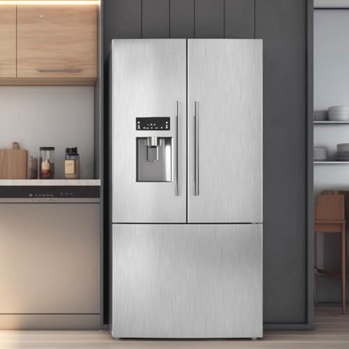 Abyssaly Silver Stainless Steel Contact Paper - Gray Metallic Countertop Contact Paper Peel and Stick for Appliances - Thick Heat Resistant Fridge Wrap for Microwave Oven 15.7" X 78.2" - Image 4
