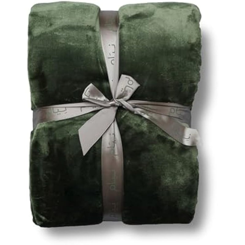 Loquat 100% polyester winter blanket. Size 200X150 - Soft and comfortable velvet blanket, dual colours. In oil colour - Image 1