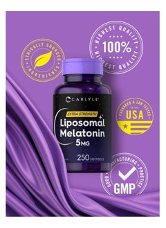 CARLYLE Carlyle Liposomal Melatonin 5mg | 250 Softgel Capsules | Extra Strength Supplement | Non-GMO, Gluten Free  - Image 5