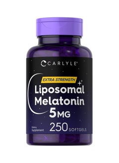 CARLYLE Carlyle Liposomal Melatonin 5mg | 250 Softgel Capsules | Extra Strength Supplement | Non-GMO, Gluten Free  - Image 1