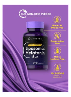 CARLYLE Carlyle Liposomal Melatonin 5mg | 250 Softgel Capsules | Extra Strength Supplement | Non-GMO, Gluten Free  - Image 4