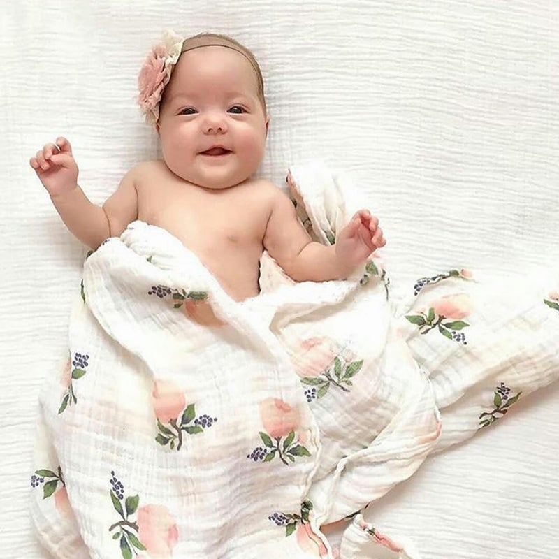 Muslin Baby Blanket: 70% Bamboo 30% Cotton, Ultra-Soft Breathable Skin-Friendly - Versatile 120 X 120 Cm, Multi-Use Wrap Swaddle for Newborns, Nursing, Stroller, Playtime - Image 4