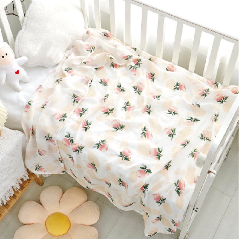 Muslin Baby Blanket: 70% Bamboo 30% Cotton, Ultra-Soft Breathable Skin-Friendly - Versatile 120 X 120 Cm, Multi-Use Wrap Swaddle for Newborns, Nursing, Stroller, Playtime - Image 3