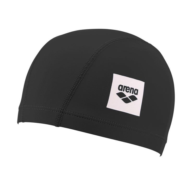 Arena Unisex Junior Unix II Swim Cap for Boys and Girls Ages 6 to 12 Lightweight Stretch Fabric Kids Pool Bathing Cap One Size Black - Image 2