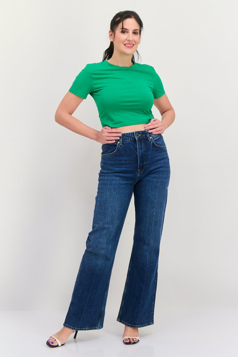 GANT Women Regular Fit Washed Stretchable Flare Jeans, Mid Blue - Image 3