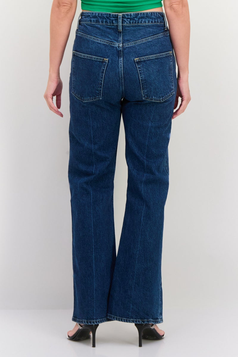 GANT Women Regular Fit Washed Stretchable Flare Jeans, Mid Blue - Image 2