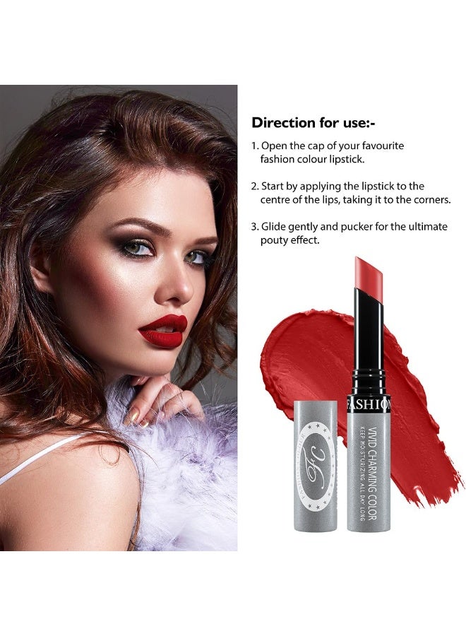 فاشون كولور أحمر شفاه غير قابل للنقل من كيسبروف، لمسة نهائية غير لامعة تدوم 15 ساعة، مقاوم للتلطخ مع زيت بذور الجوجوبا فوشيا - Image 3