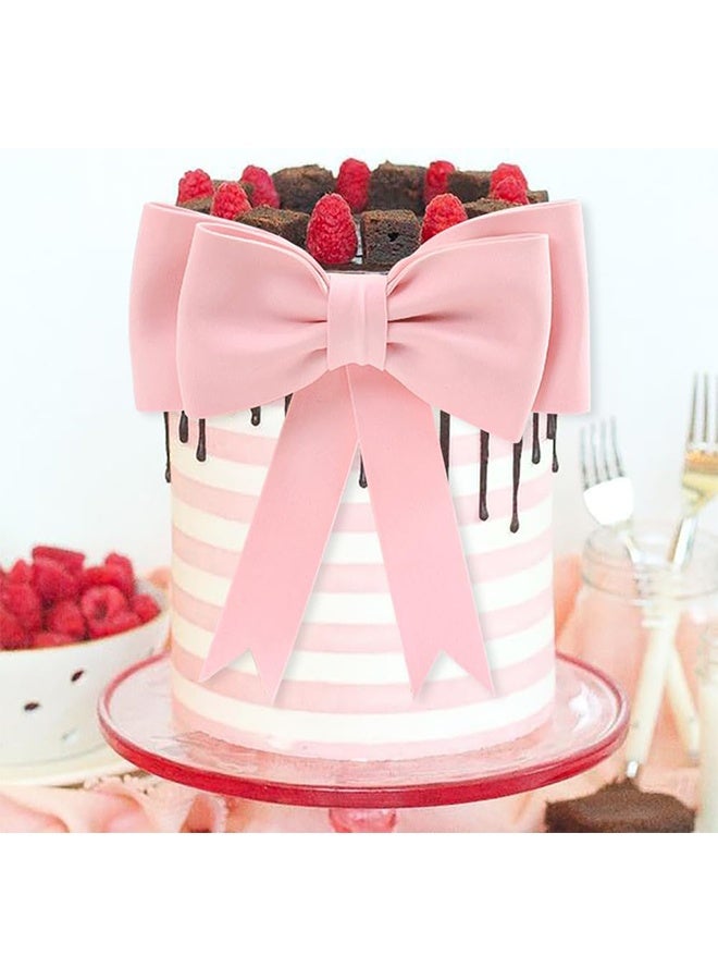 Quantum 2 PCS Pink Bow Birthday Cake Toppers Decoration, EVA Foam Bowknot Kit, for Birthday Party Wedding - Image 4