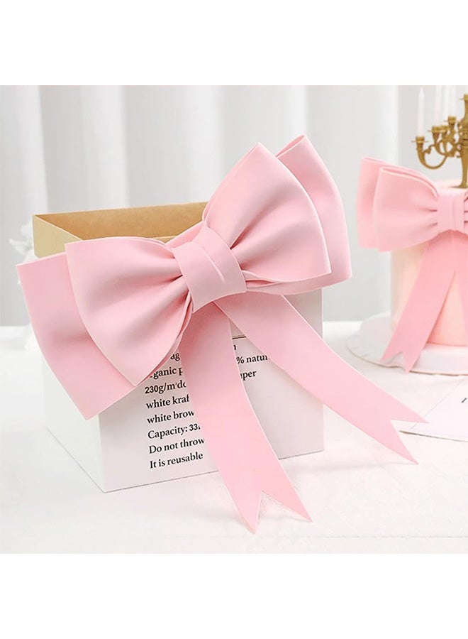Quantum 2 PCS Pink Bow Birthday Cake Toppers Decoration, EVA Foam Bowknot Kit, for Birthday Party Wedding - Image 3