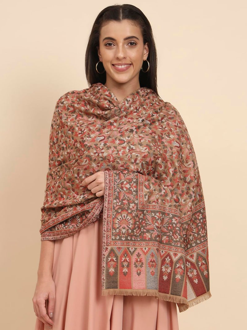 Pashmoda Women Dastaan Woven Design Jamawar Shawl (Size 101X203 CM) - Image 3