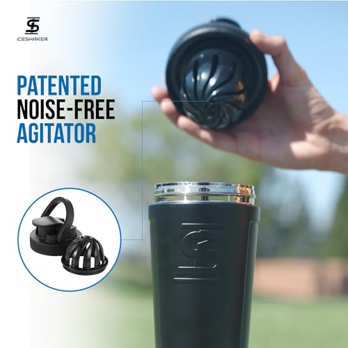Ice Shaker Insulated Stainless Steel Shaker Bottle | 26oz, Navy | Cold for 30+ Hours | Insulated Cup with Twist-on Agitator | Odor-Free Bottle for Protein Shakes, Water, Smoothies, Cocktails - Image 5