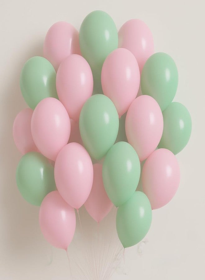 Flyloons Pink Green Pastel Balloons Pack of 50 for birthday decoration items also suitable Baby Shower, Anniversary, Wedding, Celebration, Party - Image 1