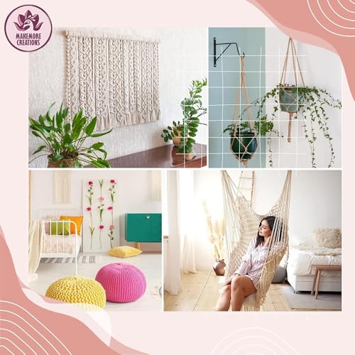 Makemore Creations Macrame Cotton Cord - Colored 3mm Dori,100m Length Soft Cotton Rope for Wall Hanging, Plant Hanger, Macrame Coasters, Weaving, Dream Catchers & DIY Craft Projects (Light Purple) - Image 4