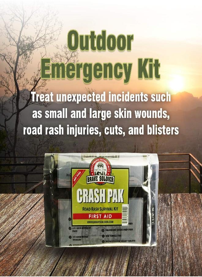 brave soldier - Brave Soldier Cyclist First Aid Kit - Antiseptic Healing Ointment, Bandages, Pain Relief for Road Rash, Cuts, Scrapes and Burns - Image 1