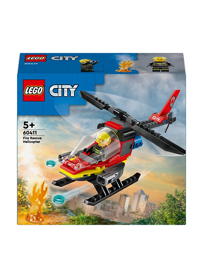 LEGO City Fire Rescue Helicopter Toy, Building Set With Firefighter Pilot Minifigure, Fun Treat Or Gift For Kids Aged 5 And Over, Imaginative Play For Boys And Girls (85 Pieces) 60411  - Image 2