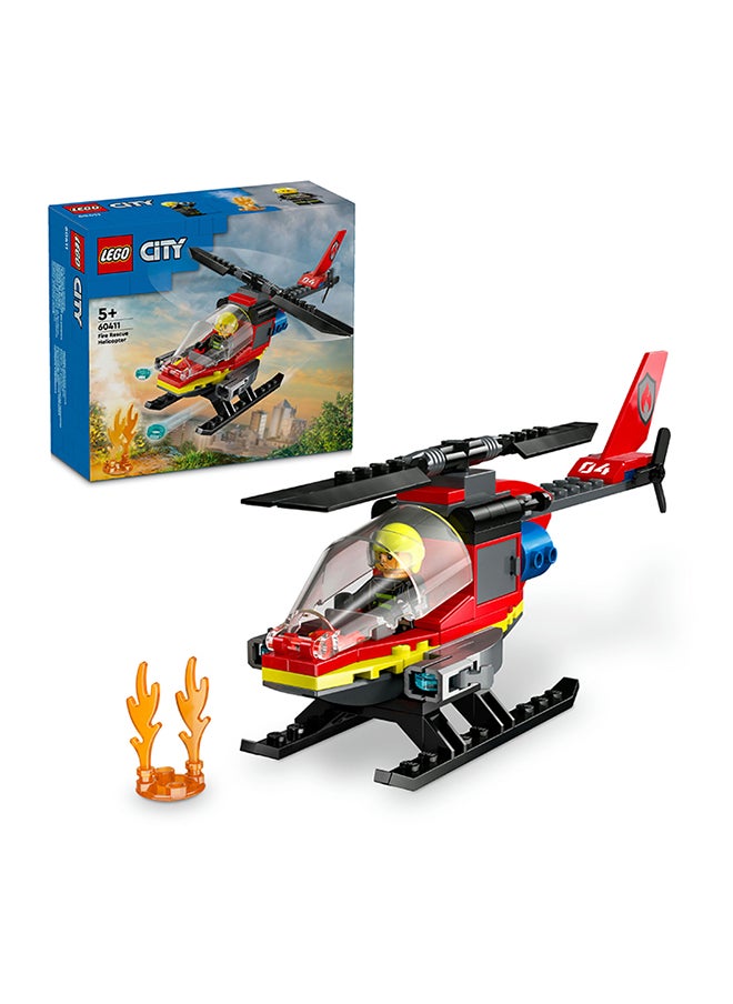 LEGO City Fire Rescue Helicopter Toy, Building Set With Firefighter Pilot Minifigure, Fun Treat Or Gift For Kids Aged 5 And Over, Imaginative Play For Boys And Girls (85 Pieces) 60411  - Image 1