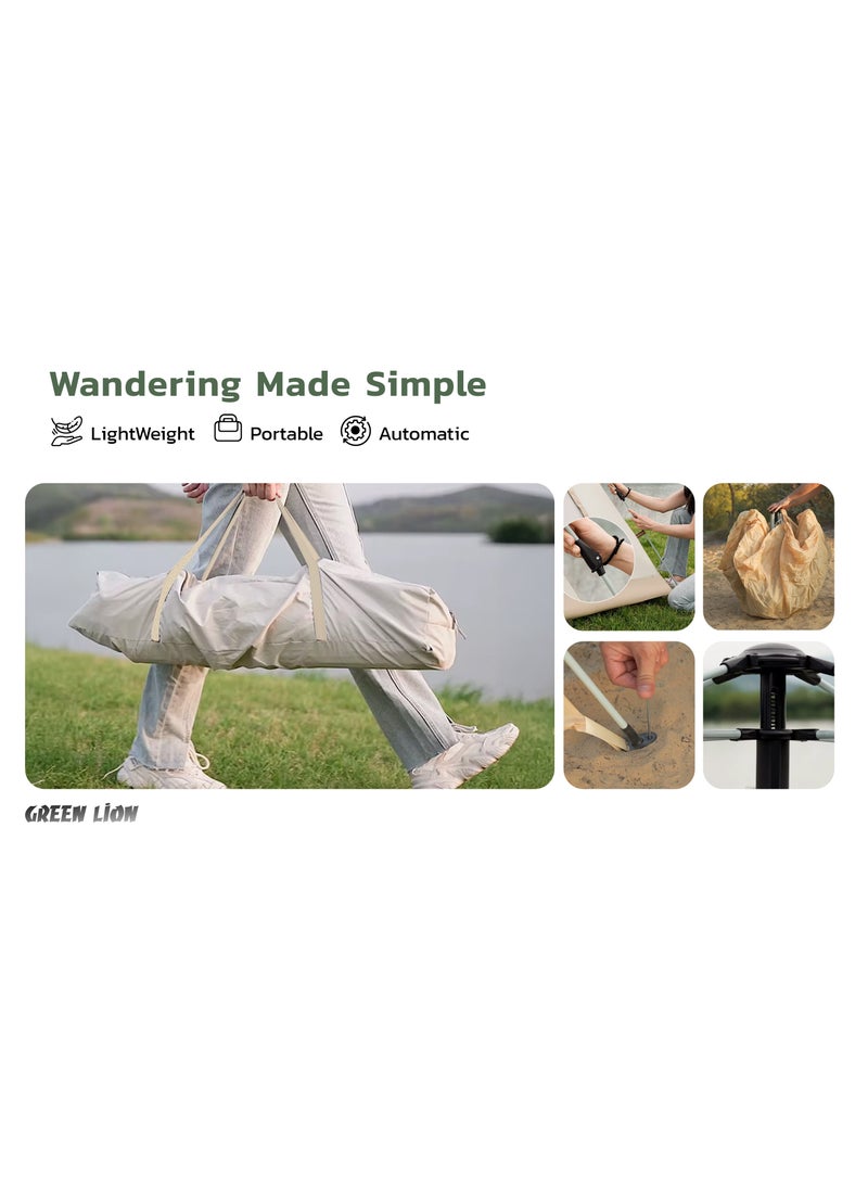 جرين ليون خيمة للتخييم - خيمة عائلية لـ 5-6 أشخاص، خيمة قابلة للإعداد الفوري بسهولة مع حقيبة حمل، خيمة مائية مقاومة للرياح للتخييم، التنزه، وتسلق الجبال - Image 3