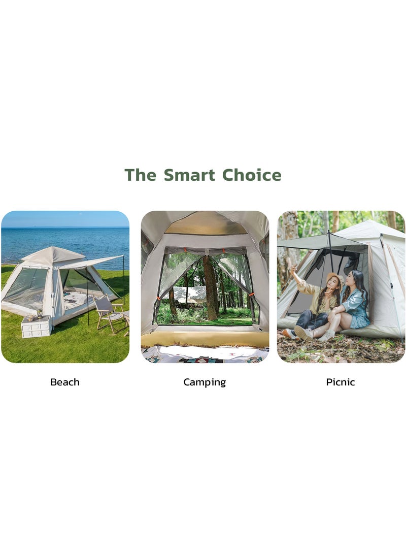جرين ليون خيمة للتخييم - خيمة عائلية لـ 5-6 أشخاص، خيمة قابلة للإعداد الفوري بسهولة مع حقيبة حمل، خيمة مائية مقاومة للرياح للتخييم، التنزه، وتسلق الجبال - Image 2