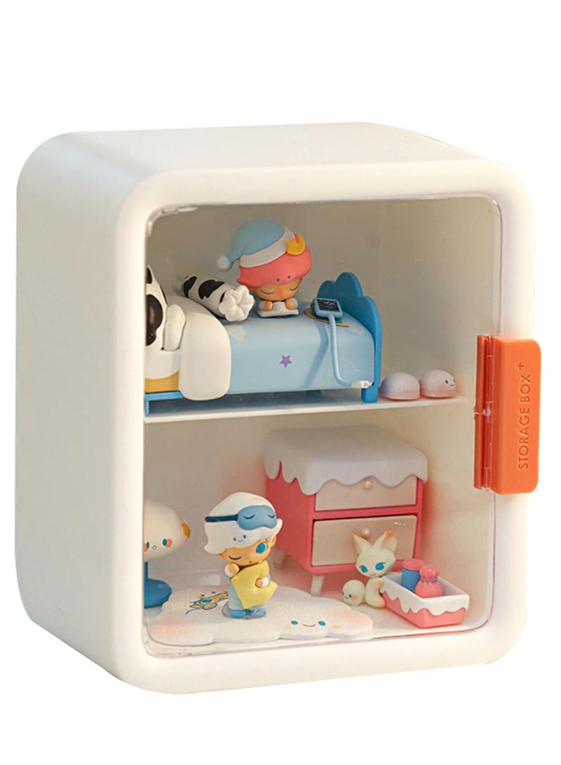 KASTWAVE Clear Display Case for Figures, Minifigure Display Case for Action Figures Blocks, for Figures Stackable Doll Storage Box with Door Dust and Moisture Proof for Action Figures Collectibles Pop Mart - Image 1