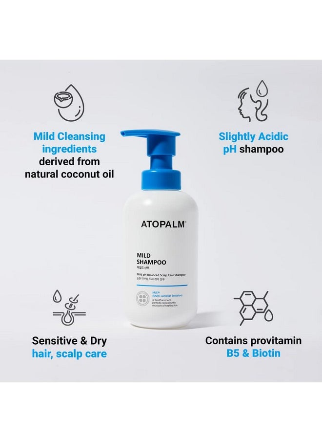 Atopalm Mild Shampoo 10.1 Fl. Oz. 300Ml Tearfree Hypoallergenic Hair Care For Sensitive Skin Biotin For Dry Scalp Paraben & Mineral Oilfree Ph Balancing Nourishing Hydrating ; Kbeauty  - Image 4