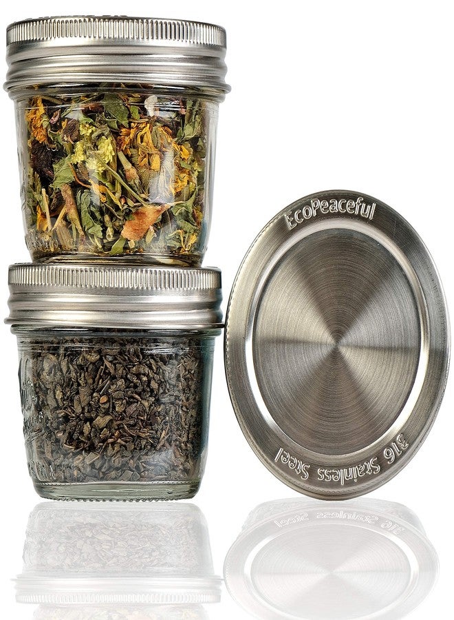 EcoPeaceful 316 Surgical Stainless Steel Mason Jar Lids WIDE Mouth -ORIGINAL DESIGN- Stackable w/Pull-Tab Silicone Seal. Rust-proof, Airtight, Leak-Proof, BPA-Free, PVC-Free, Vegan - Not for Canning - Image 5