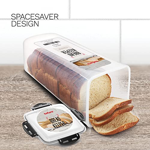 Tafura Bread Container - 2 Pack 5 Liter BPA Free Plastic Bread Box - Container/Holder for Homemade Loaves and Baked Goods with Black Airtight Lid - Image 5