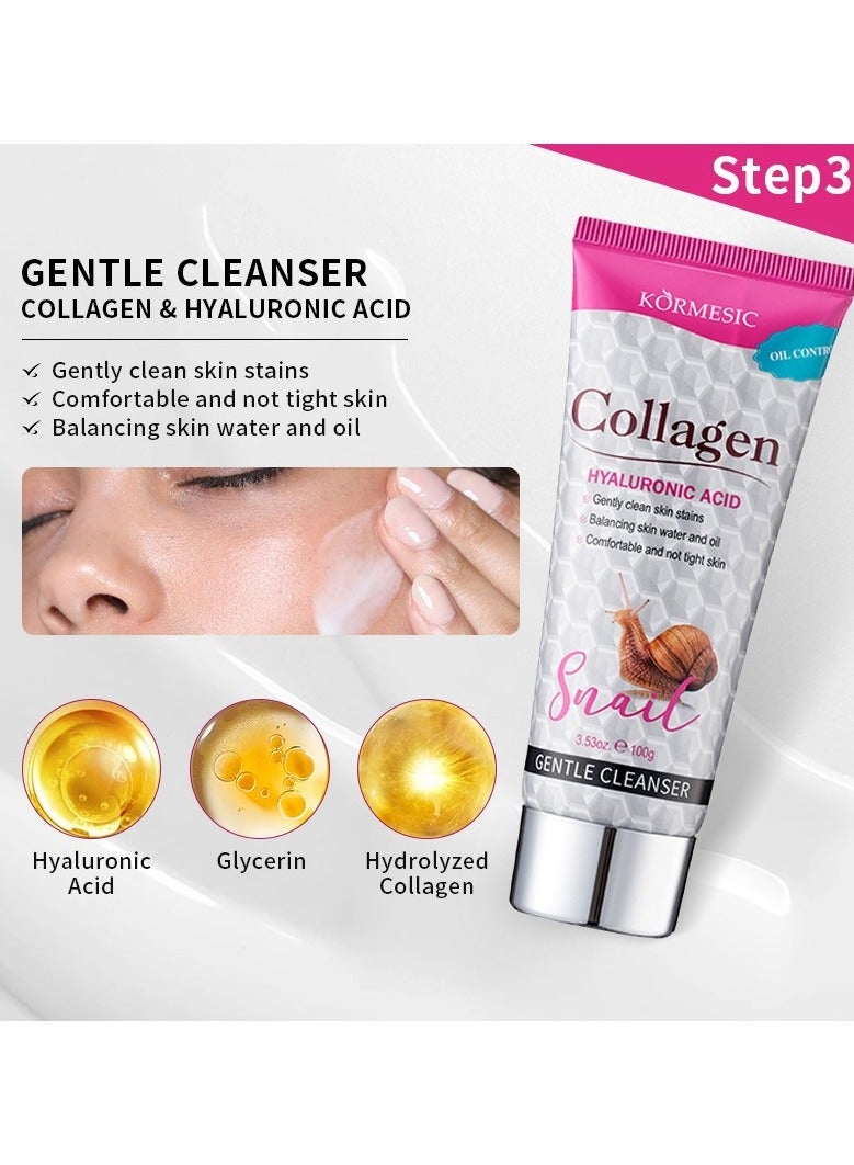 Kormesic منظف الوجه اللطيف بخلاصة الحلزون والكولاجين وحمض الهيالورونيك من Kormesic 100غ - Image 2