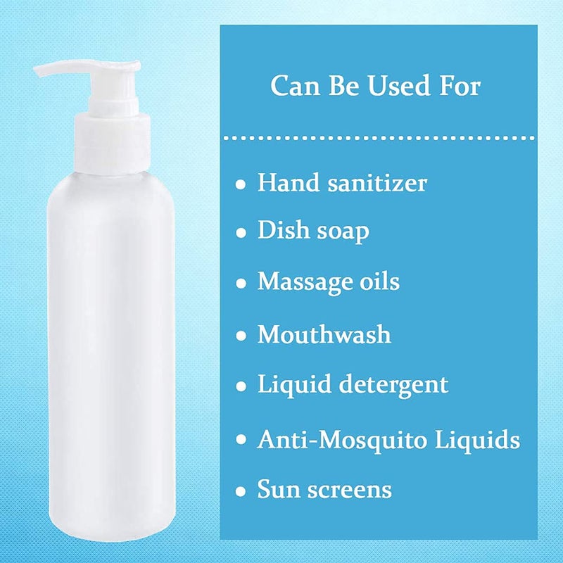 R K 200ML Refillable Pump Bottles Pack of 3 Empty Dispenser for Hand Wash Sanitizer Soap Shampoo Ideal for Home Bathroom Office Toilet - Image 4