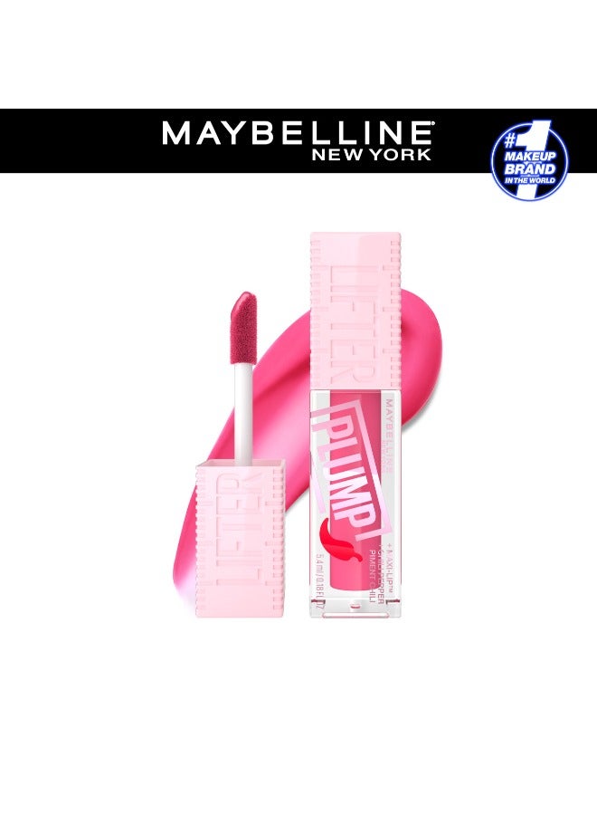 MAYBELLINE NEW YORK MAYBELLINE LIFTER PLUMP PLUMPING LIP GLOSS WITH CHILI PEPPER, INTENSE HYDRATION & LASTING PLUMP, 003 PINK STING Pink Sting - Image 1
